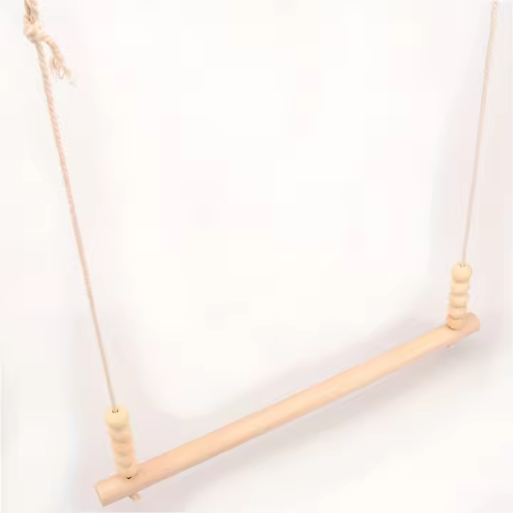 Juguete De Gallo De Madera Para Colgar Puente De Bolas De Madera Soporte Duradero Para Trepar Y Soltar a Gallinas Y Pájaros - 1