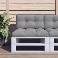 vidaXL Cojines para palets 2 unidades tela a cuadros rojos en color Estampado cuadros rojos/Crema/Antracita y más | acolchados duraderos para sofás de jardín terraza exterior - details 5