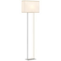 HOMCOM Lámpara de Pie Moderna 150 cm Lámpara de Pie para Salón con Pantalla de Tela Luz Nocturna Interruptor de Pie y Base Metálico para Dormitorio Oficina Sala de Estar Blanco - details 0