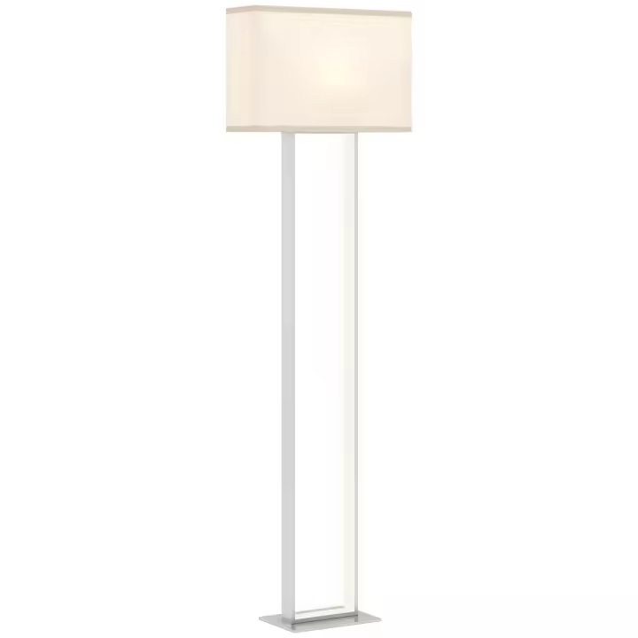 HOMCOM Lámpara de Pie Moderna 150 cm Lámpara de Pie para Salón con Pantalla de Tela Luz Nocturna Interruptor de Pie y Base Metálico para Dormitorio Oficina Sala de Estar Blanco - 1