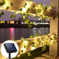 Luces De Cadena LED Solar Ivy Vine Con Hojas De Sandía Y Girasol Artificial Decoración De Jardín Al Aire Libre Para Navidad Y Año Nuevo - details 8