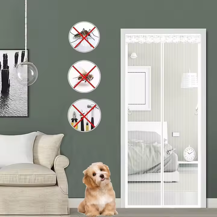 Puerta de Malla magnética, de Malla Cortina, 80x210 cm, Cortina de mosquito magnética parerta Puerta, Cierres Automático y keeps el aire cool, - 1