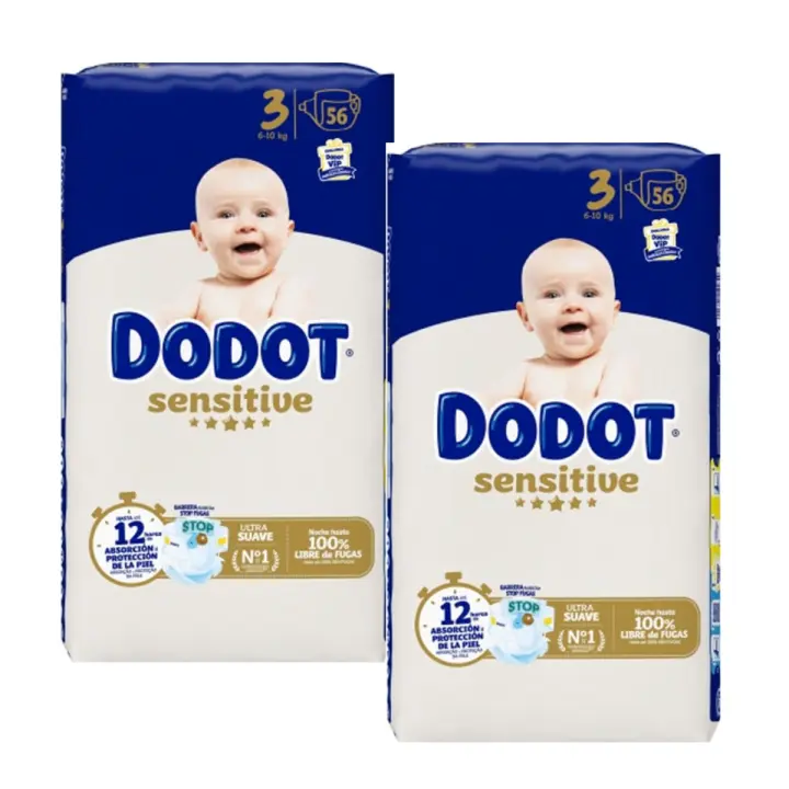 Pañales DODOT Sensitive talla 3 de 6 a 10 kg - 112 unidades (56x2) - 1