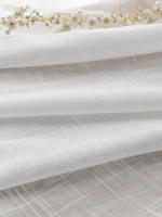 Cortina Transparente Y Sutil Con Patrón Cruzado Para Decoración De Sala De Estar Y Dormitorio Material De Poliéster Tela De Gauze Con Bolso Para Percha - details 10