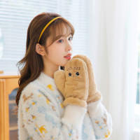 Guantes De Piel De Conejo Y Gato Para Mujer Guantes De Invierno De Plush Cálidos Y Suaves Medio Dedo Flexibles Y Gruesos - details 11