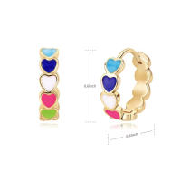 Pendientes Multicolor Corazones de Acero Inoxidable Esmaltado - Alegre y Duradero - details 1