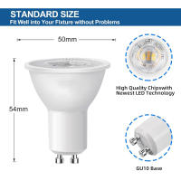 Bombilla LED GU10 5W Brillo Supremo 2700K Sin Parpadeos Para Ceilings Y Ventiladores De Hogar Reemplaza Lámparas Halógenas De 50W AC100-265V - details 1