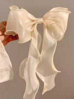Pinza Para El Cabello De Organza Blanca Con Lazo Flotante Para Mujeres Y Niñas Material De Raya Accesorio De Cabello De Alta Calidad - details 10