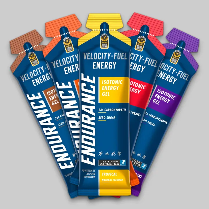 Applied Nutrition Gel Energético Endurance Isotónico - 5 X 60g- 23g Carbohidratos Sin Azúcar - 1