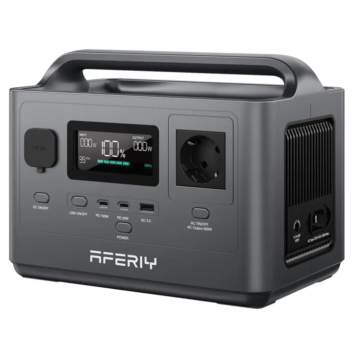 AFERIY P040 Estación de Energía Portátil, Generador Exterior de 400W 256Wh, 5 Salidas, Carga Completa en 1.2H, Batería LiFePO₄ de 3500+ Ciclos - 1