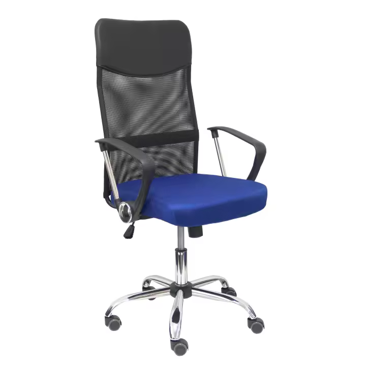 Silla Ergonómica Piqueras Y Crespo con Respaldo Alto de Malla y Asiento Azul - 1