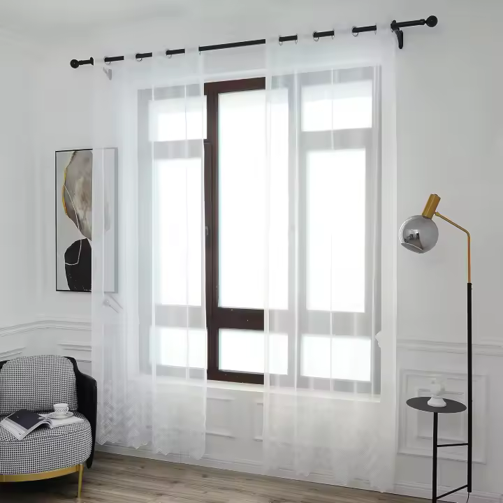 Shoppe house - Cortina Salón Dormitorio Translúcido - Visillo con Brillo para Salón Dormitorio 140x260cm - 1