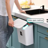 Bandeja De Cocina Con Tapa Deslizante Y Colgante Sin Perforaciones Contenedor De Basura Para El Hogar Y Toilette Material ABS Forma Rectangular - details 4