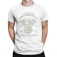 Camiseta De Motociclista Para Hombres Diseño Divertido Con Motor Y Palabras 'Ride Fast Or Die' Corta Manga Estilo Biker 100% Poliéster - details 2