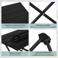 Mesa Plegable Portáthil Camping with Tabla de Aluminio, Pequeño Mesa Plegable para Picnic,Playa,Senderismo, Pesca, Aire Libre,Negro,Pequeño(40x32x29cm) - details 1