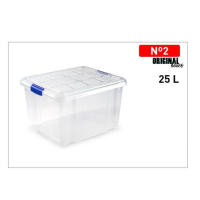 Caja de almacenamiento, transparente, 25 litros, sin ruedas - details 0