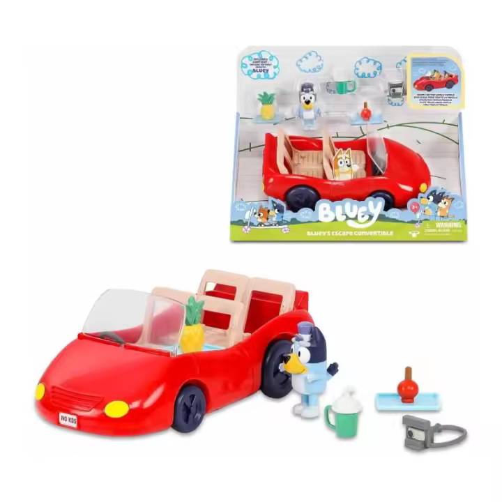 COCHE BLUEY DESCAPOTABLE Y FIGURA PAPÁ DE FAMOSA - 1