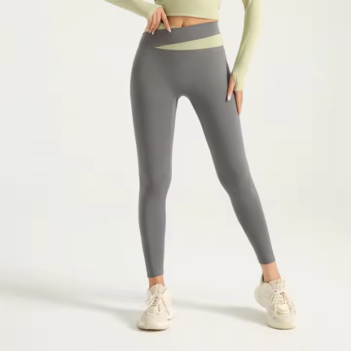 Pantalones de yoga con punto De Cruz, High Belt, Elevación de cadera, modelado, fitness, Correr, Mallas - 1