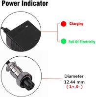 FGNS Fuente alimentación 42V 2A para Patinete Electrico 3 Pines 12MM(Conector CC GX16), Cargador para Scooter eléctrico  e-Bike 36 V 10 Series Cargador de batería Li-ION con conector 3P GX16 - details 2
