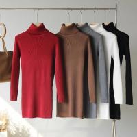 Vestido Bodycon De Térmica Para Mujer HELIAR Con Cuello Alto Y Manga Larga Tejido Grueso Para Otoño E Invierno Vestido De Oficina Con Diseño Sólido - details 24