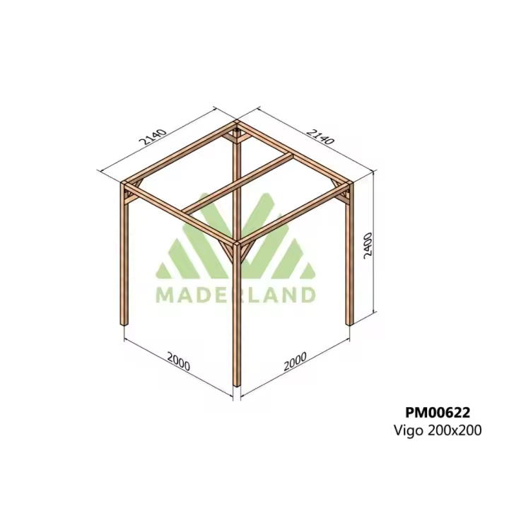 Pérgola de Madera Maciza Vigo (Maderland) - Gardeneas - 1