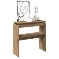 vidaXL Mesa consola madera de ingeniería envejecida 80x30x102 cm en color Madera antigua/Roble artisan/Marrón roble | estructura resistente ideal para salón dormitorio o estudio - details 1