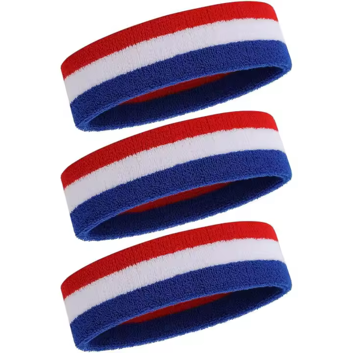 Bandas para el sudor para hombres y mujeres - Paquete de 3 Bandas para el sudor deportivas que absorben la humedad Bandas para el sudor de tela de rizo de algodón para deportes Bandas para el sudor que absorben el sudor - 1