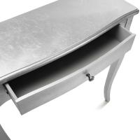 Versa Cagliari Mueble Recibidor Estrecho para la Entrada o el Pasillo, Mesa Consola, con 1 cajón, Medidas (Al x L x An) 80 x 30 x 80 cm, Madera, Color Plateado - details 5
