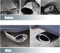 Universal Tubo De Escape Para Coche Acero Inoxidable Tapa De Escape Cromado Accesorios Modificados Para Coche Posición Trasera - details 3