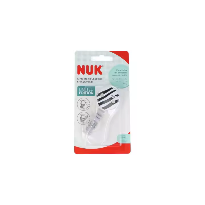 NUK CINTA SUJETA CHUPETE BABY SAFARI Sujeción Segura Cinta de Tela Resistente - 1