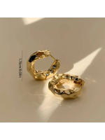Zafiropa Pendientes Piedra Dorados Aro Acero Inoxidable - Elegancia Contemporánea - details 1
