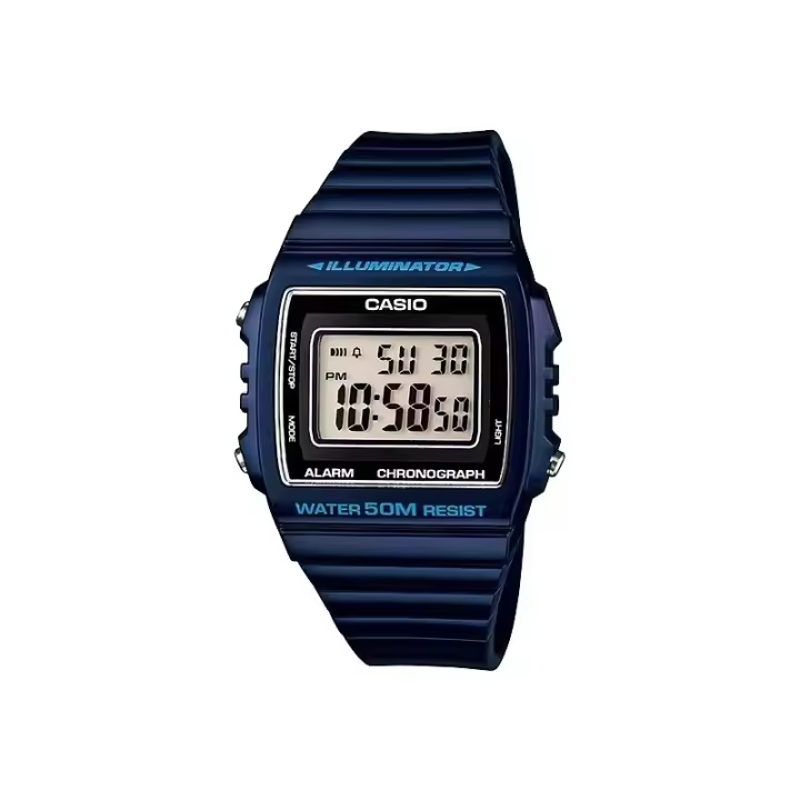 Reloj Digital Casio W-215H-2A para Hombre, Correa de Resina Azul, Pantalla LED y Funciones de Cronómetro, Alarma y Calendario - 1