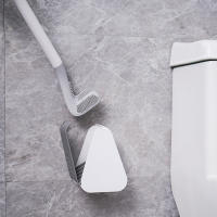 Cepillo De Inodoro De Largo Mano De Silicona Con Soporte Set De Limpieza De Baño Accesorios De Limpieza Sin Esquinas Muertas - details 1