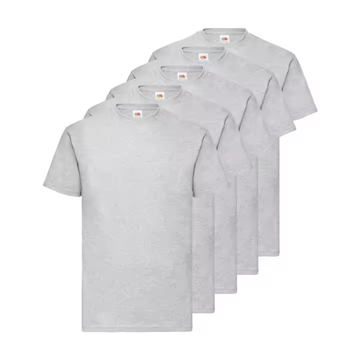 Fruit Of The Loom Pack 5 Camisetas FRUIT OF THE LOOM ORIGINAL, Algodón Peinado, Tacto Suave, Cuello Redondo - 1