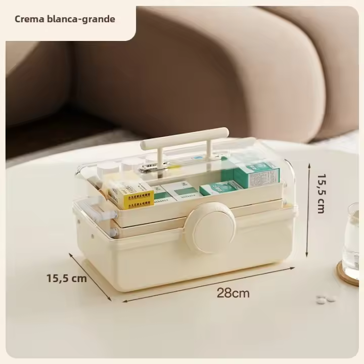 Caja De Almacenamiento Para Maquillaje Grande Y Portátil De Plástico Transparente Y Antipolvo Famosa En Internet Para Medicamentos Y Paletas De Sombras - 1