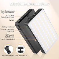 Luz De Autoefilado LED 120 LED 3000Mah Recargable Clip Luz De Teléfono Con 3 Modos De Iluminación Luz De Anillo Para Cámara De Teléfono iPad Laptop Fotografía Vlog - details 3