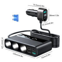 Adaptador De Cargador Para Coche 154W 9-en-1 QC3.0 PD USB 3 Enchufe Del Cigarrillo Divisor Con Interruptores Independientes Salida DC - details 9