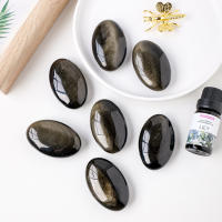 Piedra De Cristal Natural Obsidiana Amarilla Para Palma De La Mano Juguete De Pulgar Para Compresión Caliente Sanación Salud Energía Gemas Regalos Familiar - details 9