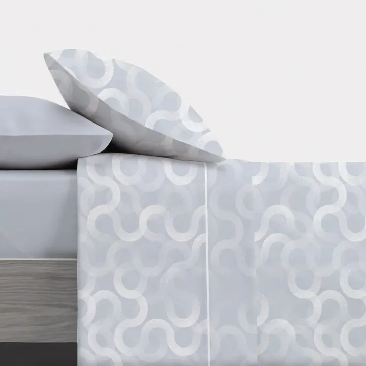 Carpe Diem - Juego de Sábanas Estampada BEND Azul 50% Algodón 144 Hilos - Cama 90 105 135 150 160 180 200 Cm - Juego Completo - 1