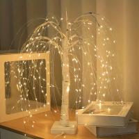 Lámpara De Ramas De Sauce 192LED Con Batería Y USB Dual Uso 8 Modos Luz De Árbol DIY Para Decoración De Hogar Navidad Cumpleaños Bodas Fiesta - details 2