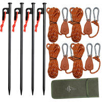 MF 4Pcs Palos De Tenda Ajustables De Metal Y Acero Para Camping Y Carpa Herramientas De Camping De Alta Resistencia En Color Caqui Negro Naranja Y Verde - details 6