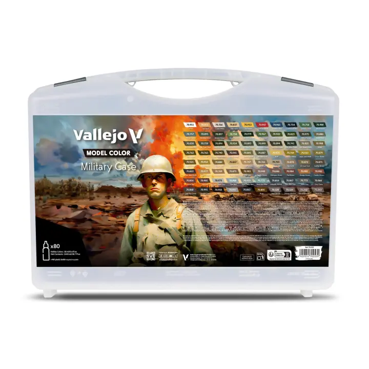 VALLEJO 70253 MODELO COLORES DE COLOR EN CURSO MILITAR SURTIDO SET 76 4 COLORES EN MALETA 18 ML - 1