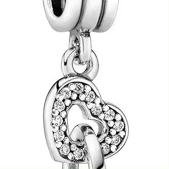 Charm colgante de corazones entrelazados de Pandora - Momentos compatibles - Joyas impresionantes para mujer - Regalo para ella - Fabricado con plata de ley y circonitas cúbicas，Incluye Caja Original - 1