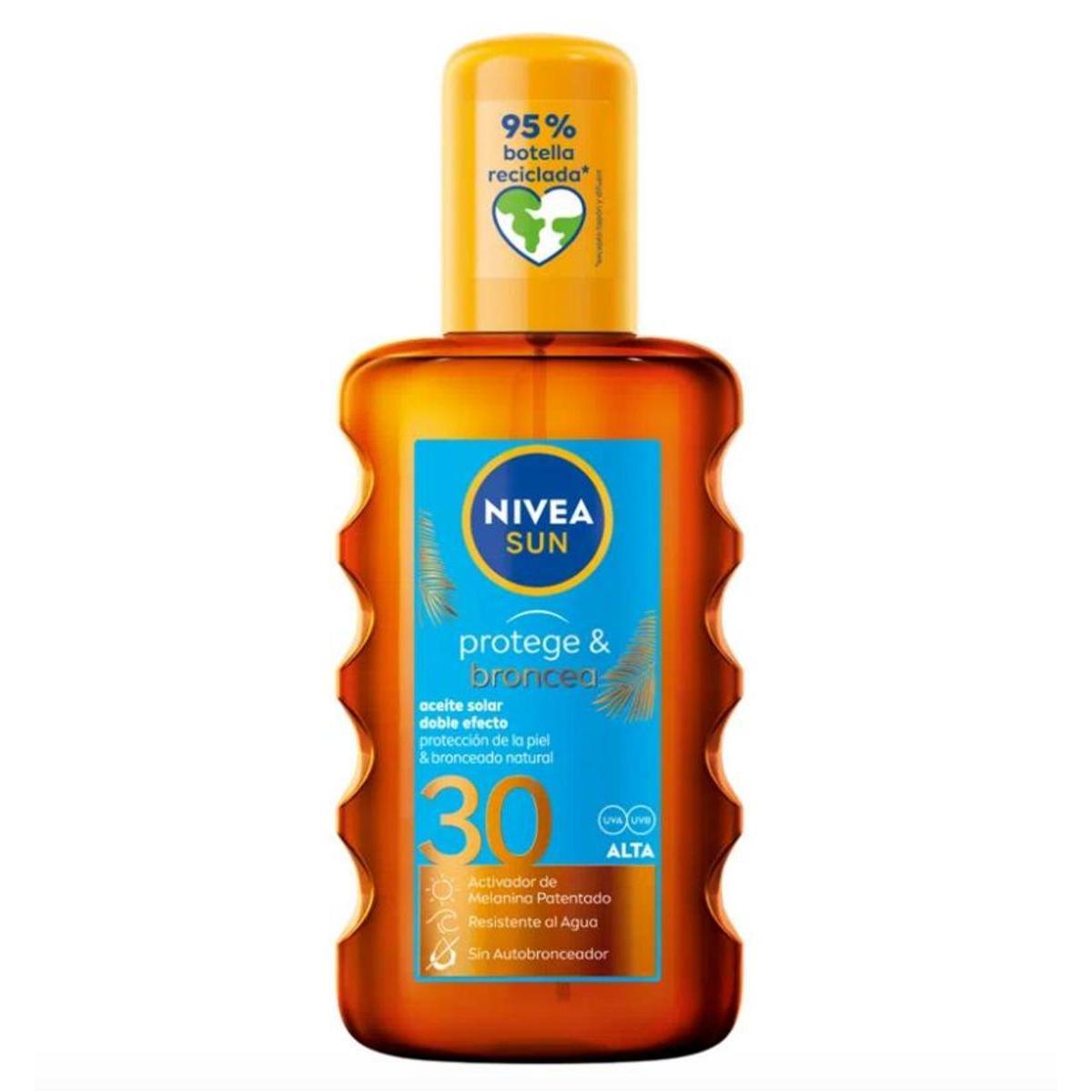 NIVEA SUN FP 30 Aceite Solar en Spray "Protege & Broncea". Protección alta 200ml