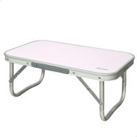 Aktive - Mesa baja plegable camping, color malva, 56x34x24 cm, uso exterior, patas plegables, soporta 30 kg, estructura aluminio (tubo 19 mm), tablero madera MDF, antideslizante, plegado compacto, mesa portátil, resistente y duradera, con asa tipo maletín - details 0