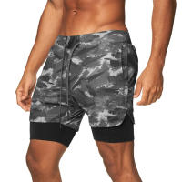 Shorts De Correr Para Hombres 2 En 1 Doble Capa Secado Rápido Deporte Fitness Short De Entrenamiento Camuflaje Talla M-3XL - details 46