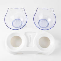 Tazón Doble Para Gatos Con Base Antideslizante Tazón De Alimentos Y Agua Para Perros Alimentador De Mascotas Material Plástico Forma Redonda - details 10