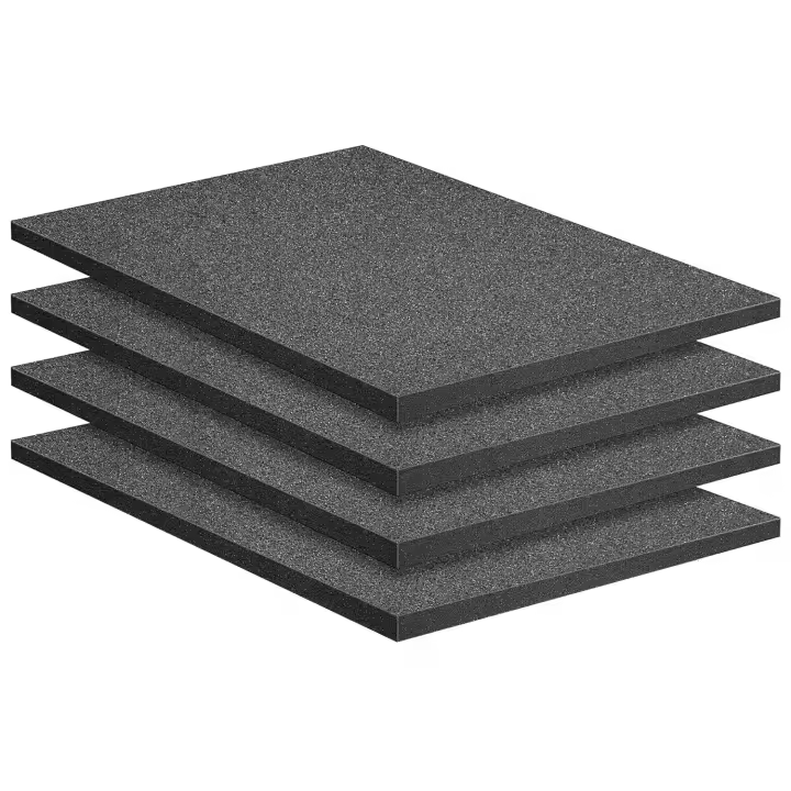 4Pcs Hojas De Espuma Cortable Negras Para Artesanía Insertos De Amortiguación De Poliuretano Para Cajas De Herramientas Juegos De Tablero Y Almacenamiento De Cajones - 1