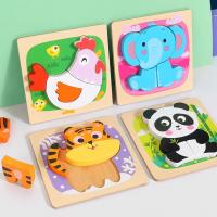 Puzzle 3D De Madera Con Animales Y Coches Para Niños Juguete Educativo Montessori Tablero De Bloques De Alineación Para Escritorio - details 5