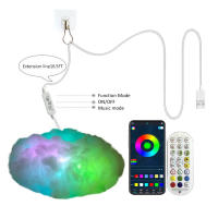 Lámpara De Ambiente 3D Nube Grande Iluminación Inteligente Con Control Remoto APP ThunderCloud Para Decoración De Habitaciones Esports Y DIY - details 9